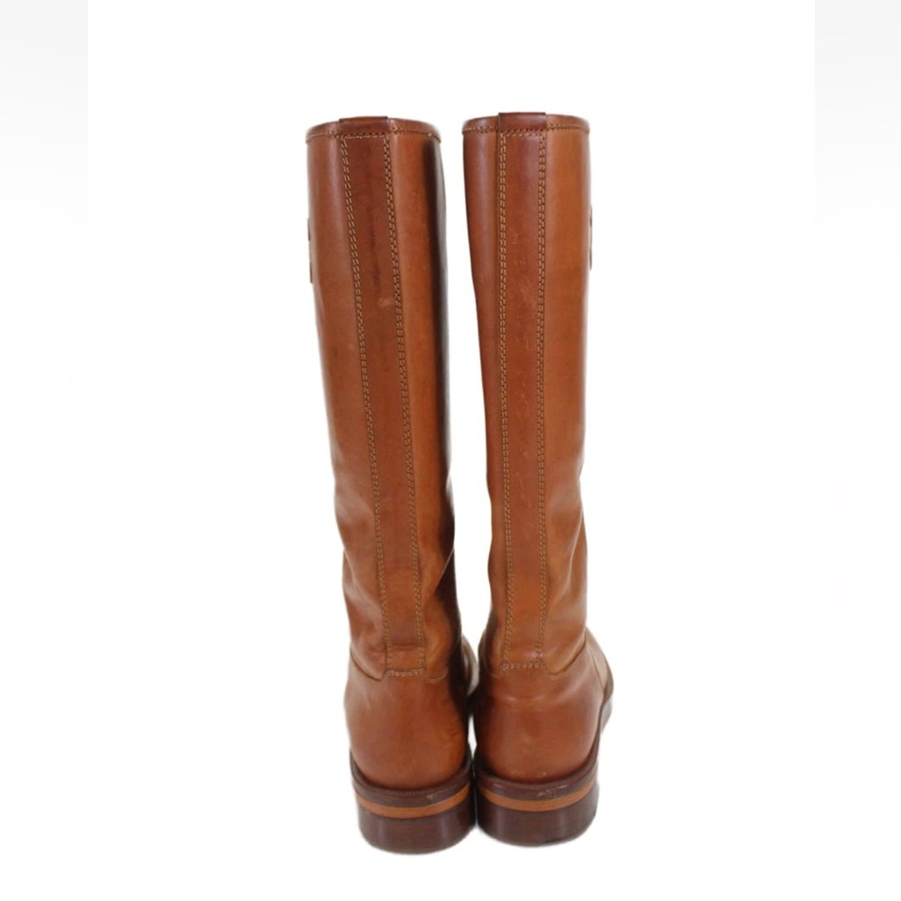 CHANEL Russet Congac Leather knee high riding boots 7.5 37.5 - Picture 11 of 12